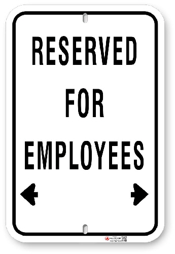 1EP002 Basic Reserved for Employees sign 