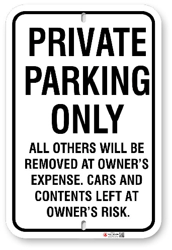 1PPU01 Private Parking Only Sign 
