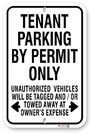 1tp009 tenant parking by permit only sign made by all signs co