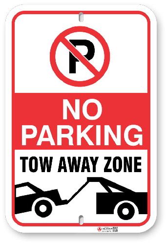 2TA002 No Parking Tow Away Zone Aluminum Parking Sign