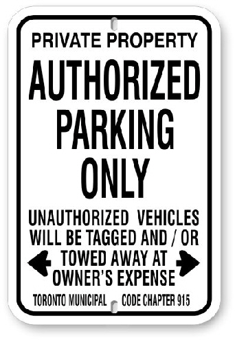 1AP004 Authorized Parking Sign Toronto Municipal Code Chapter 915