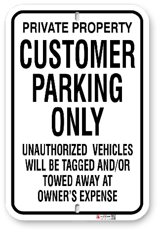 1cp002 customer parking only by all signs co