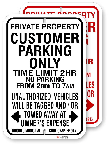 1cpmo2 customer parking only with time limit and toronto municipal code chapter 915 by all signs co