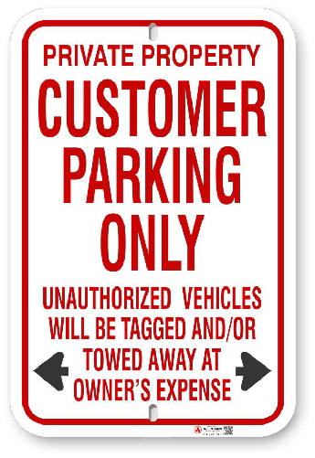 1cpr02 customer parking only with red graphics by all signs co