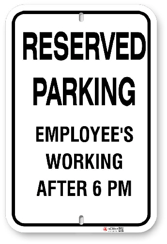 1EP001 Reserved Parking for Employee's Working 