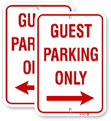 1gpl01 guest parking only with left or right arrows made by all signs co