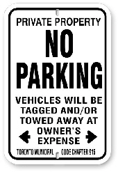 1NP005 Standard No Parking Sign Toronto Municipal code Chapter 915