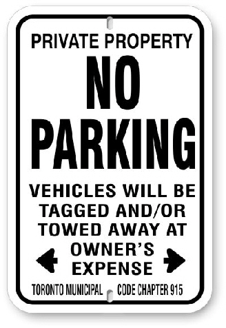 1NP005 Standard No Parking Sign Toronto Municipal code Chapter 915