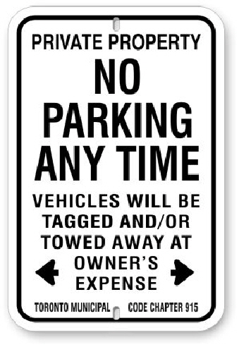  1NP006 No Parking Any Time Sign Toronto code 915
