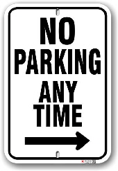 1np014-r no parking any time with right arrow parking sign by all signs co