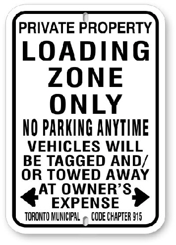 1NPZ1 No Parking Loading Zone Sign code 915