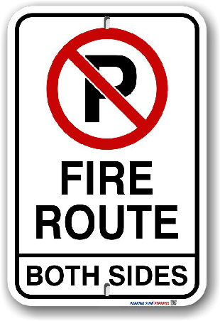 2fr004 fire route sign for both sides