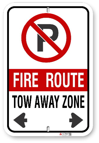 2FRC02 Fire route sign for the City of Toronto Municipal Code 880