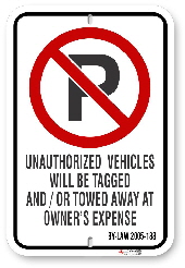 2NP188 No Parking Sign with By-Law 2005-188 and Circle P Logo