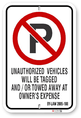 2NP188 No Parking Sign with By-Law 2005-188 and Circle P Logo