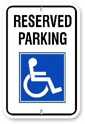  2RH001 Handicap Reserved Parking Signs