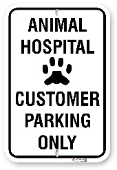 ahcp01 customer parking only for animal hospital made by all signs co