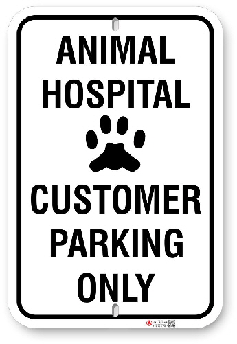 ahcp01 customer parking only for animal hospital made by all signs co