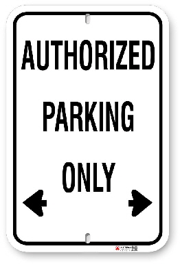 1ap001 basic authorized parking sign