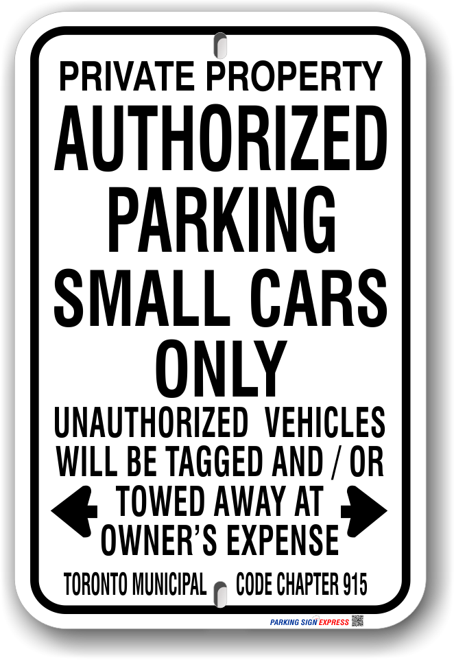 1ap006 authorized parking sign for small cars only  toronto municipal code chapter 915