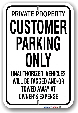 1cp001 customer parking only by parking sign express