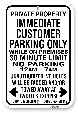 1cp104 immediate customer parking sign with time limit and hours open and toronto municipal code 915 made by all signs co