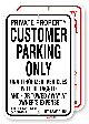 1CPRR1 Customer Parking Only with Vaughan By-Law 1-96 and Towing Company Info