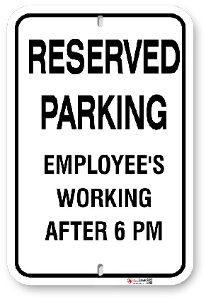 1ep001 reserved parking for employee's working made by all signs co