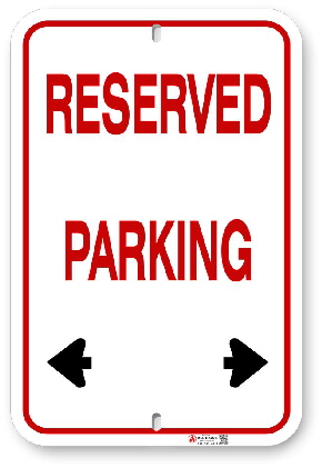 1epr01 basic aluminum reserved parking sign made by all signs co