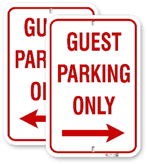 1gpl01 guest parking only with left or right arrows made by all signs co