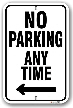 1np014-l no parking any time with left arrow parking sign by all signs co