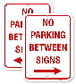 1npb01 no parking between sign with right or left  arrows by all signs co