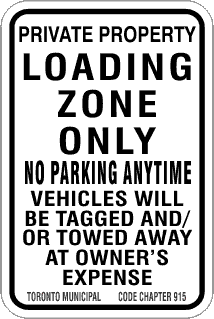 Loading Zone Only Toronto Municipal Code Chapter 915
