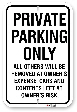 1ppu01 private parking only sign with black graphics by all signs co