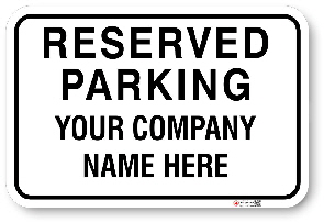 1rppa4 custom reserved parking sign with white back ground made by all signs co.