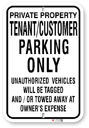 1tc0a1 tenant - customer parking only sign made by all signs co