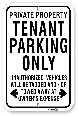 1tp004 private property tenant parking only sign 