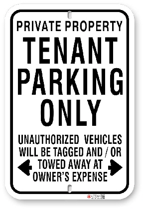 1tp004 private property tenant parking only sign made by all signs co