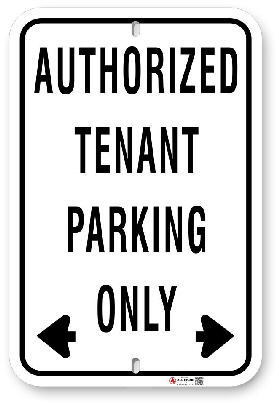1tp005 basic authorized tenant parking sign made by all signs co