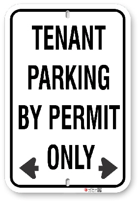 1tp008 basic tenant parking by permit only sign