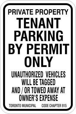1TP010 Tenant Parking By Permit Only