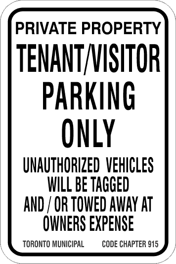 Tenant or Visitor parking only - Toronto by-law 915