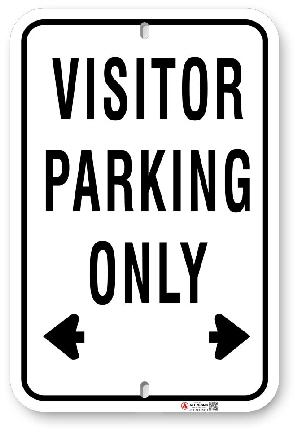 1vp004 standard visitor parking only sign made by all signs co