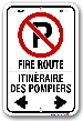 2fr003 fire route sign for the city ottawa