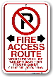 2fr005 fire route sign for the city of burlington