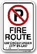 2fr006 fire route sign for the city of kitchener