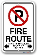 2fr008 fire route sign for the town of oakville by-law 1981-66