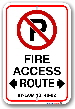 2fr009 fire route sign for the town of milton by-law 48-82