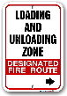 2fr012 designated fire route loading and unloading zone sign for the township of uxbridge by-law 2013-184