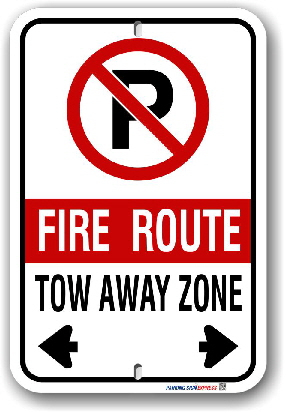 2FRC02 Fire route sign for the City of Toronto Municipal Code 880